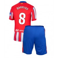 Camisa de Futebol Atletico Madrid Pablo Barrios #8 Equipamento Principal Infantil 2024-25 Manga Curta (+ Calças curtas)